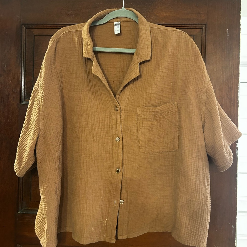 Brown Button-Up Shirt